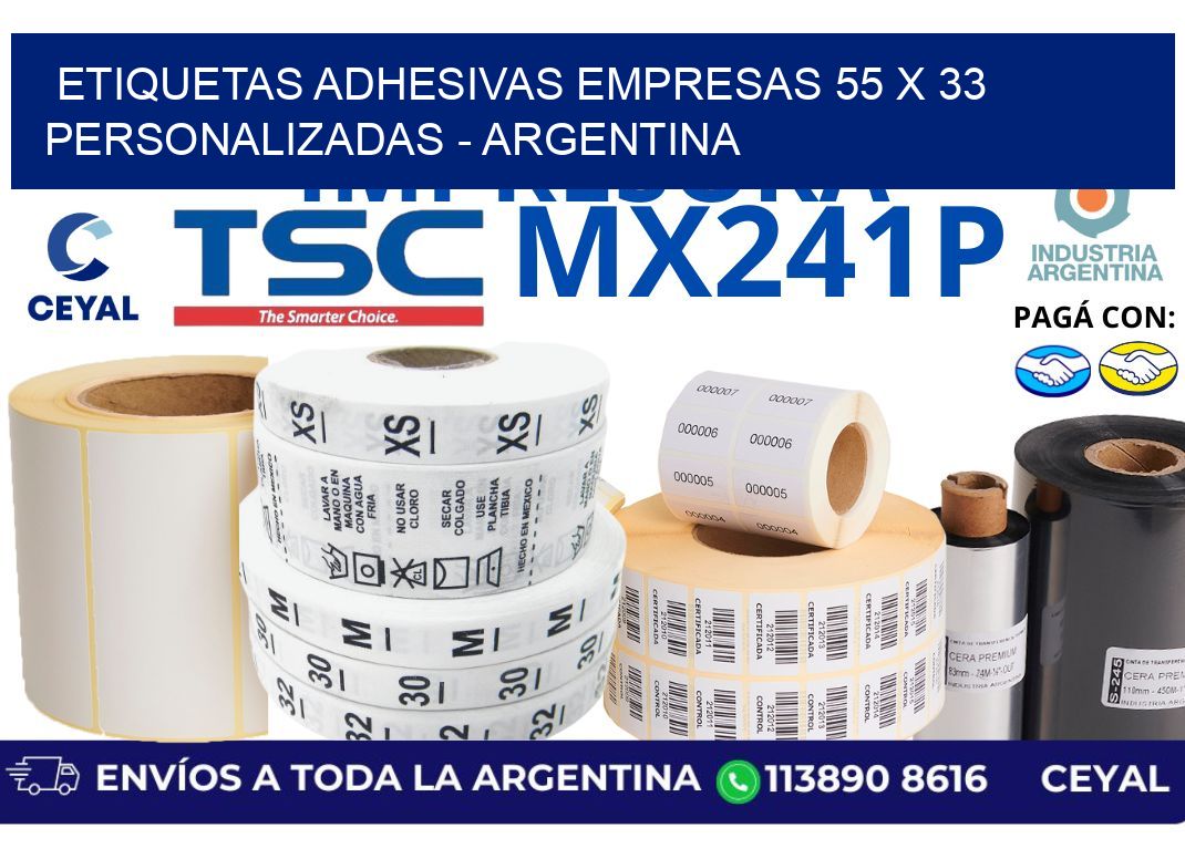 etiquetas adhesivas empresas 55 x 33 personalizadas - Argentina