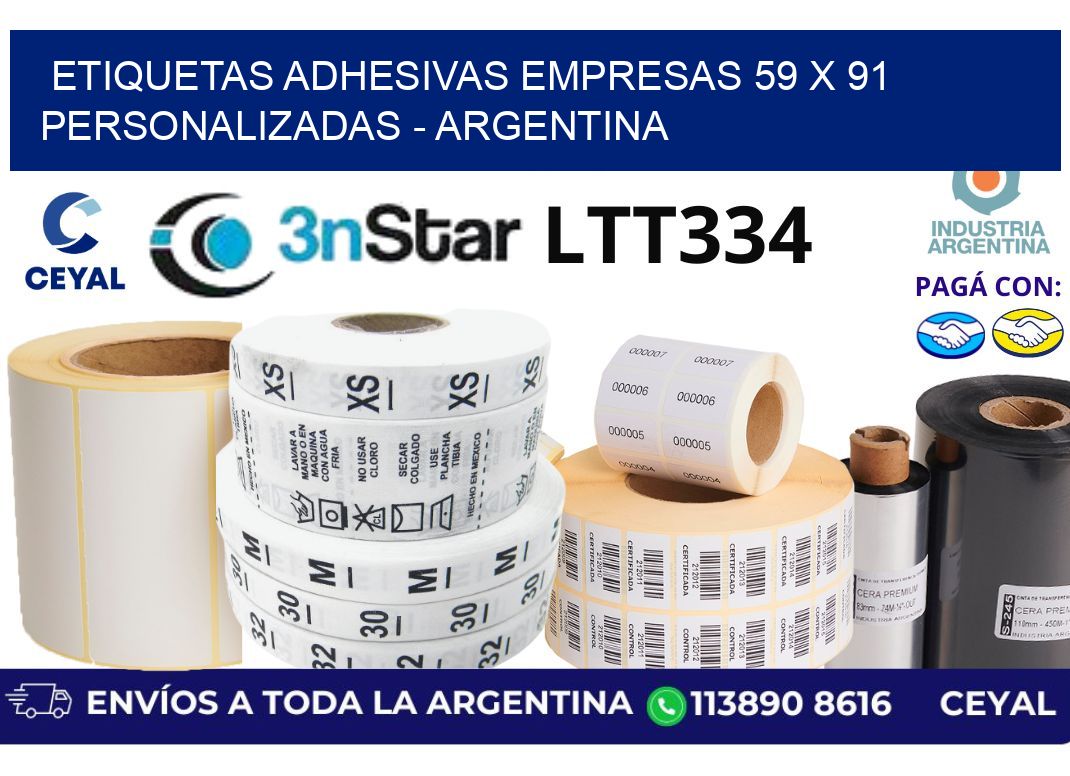 etiquetas adhesivas empresas 59 x 91 personalizadas - Argentina