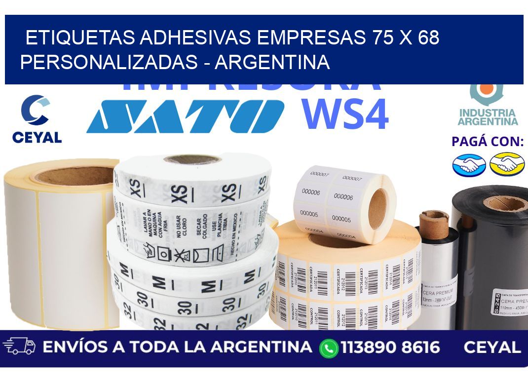 etiquetas adhesivas empresas 75 x 68 personalizadas - Argentina