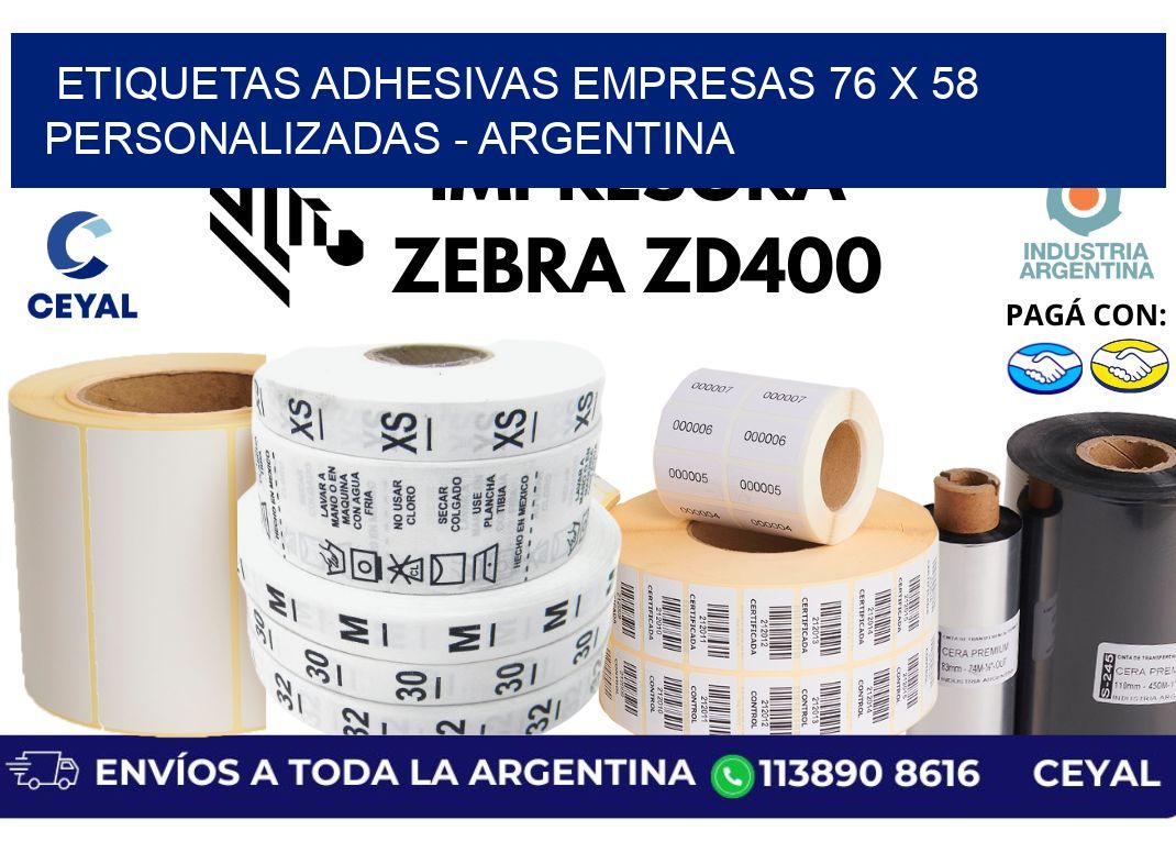 etiquetas adhesivas empresas 76 x 58 personalizadas - Argentina