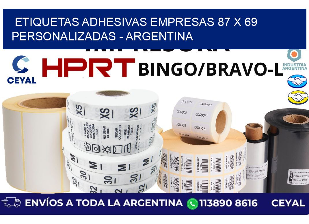 etiquetas adhesivas empresas 87 x 69 personalizadas - Argentina