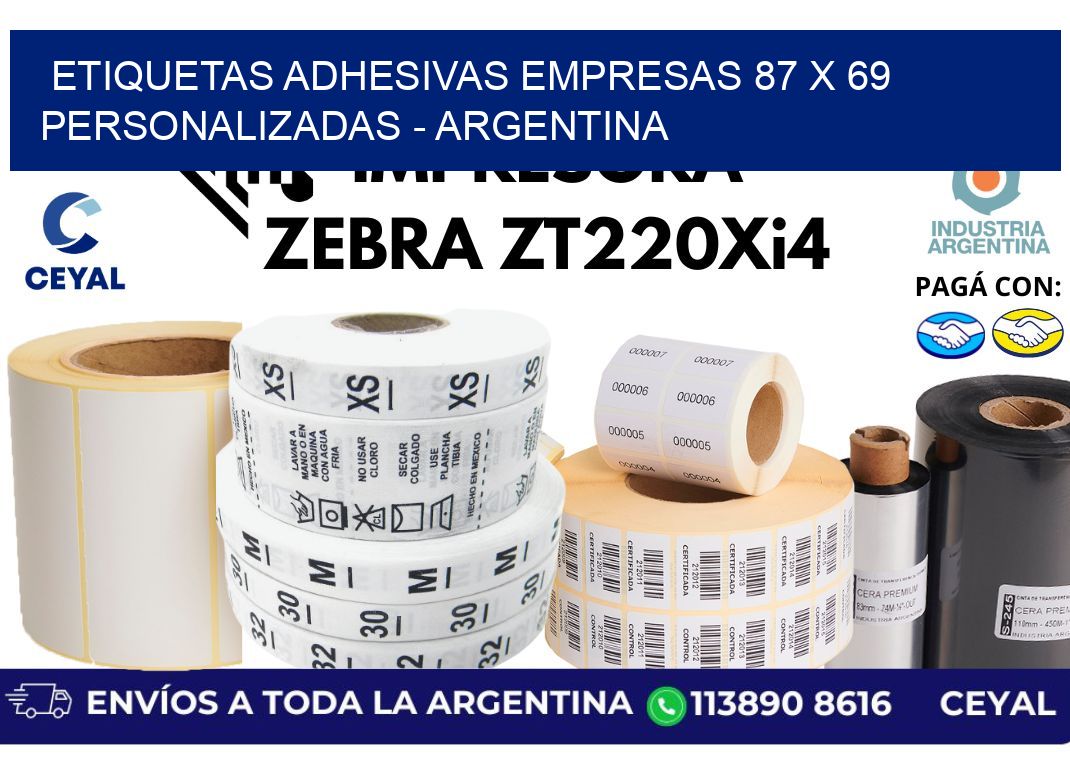 etiquetas adhesivas empresas 87 x 69 personalizadas – Argentina