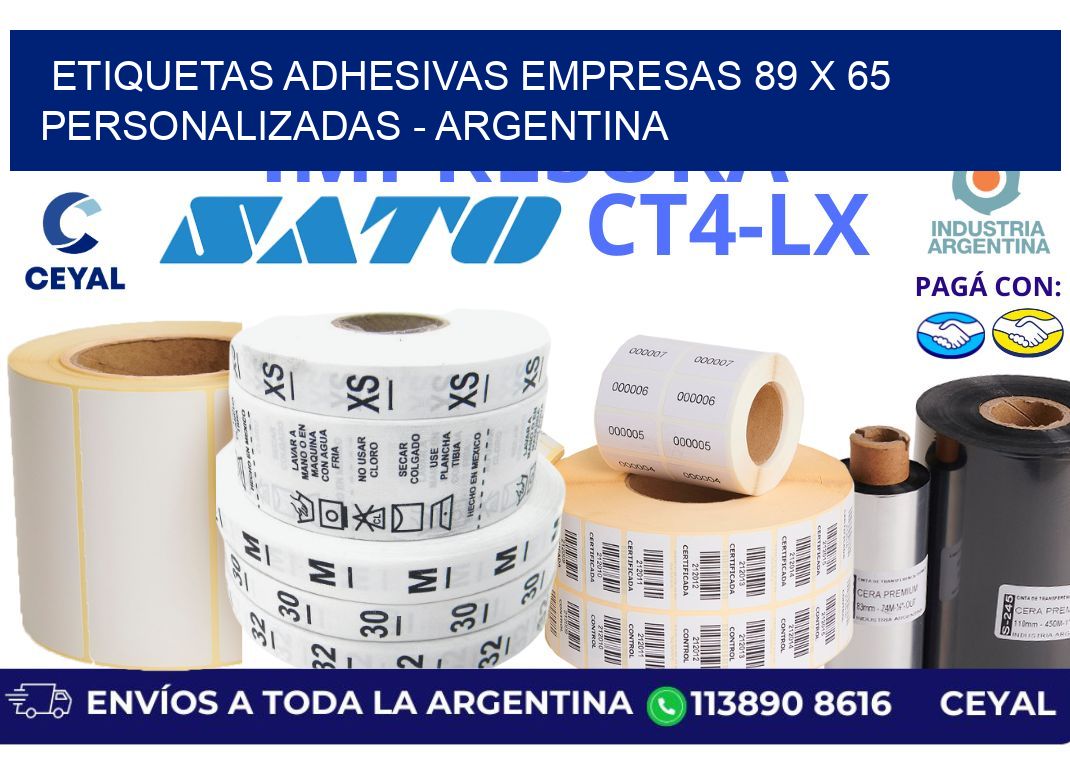 etiquetas adhesivas empresas 89 x 65 personalizadas - Argentina
