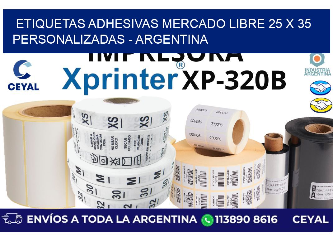 etiquetas adhesivas mercado libre 25 x 35 personalizadas – Argentina