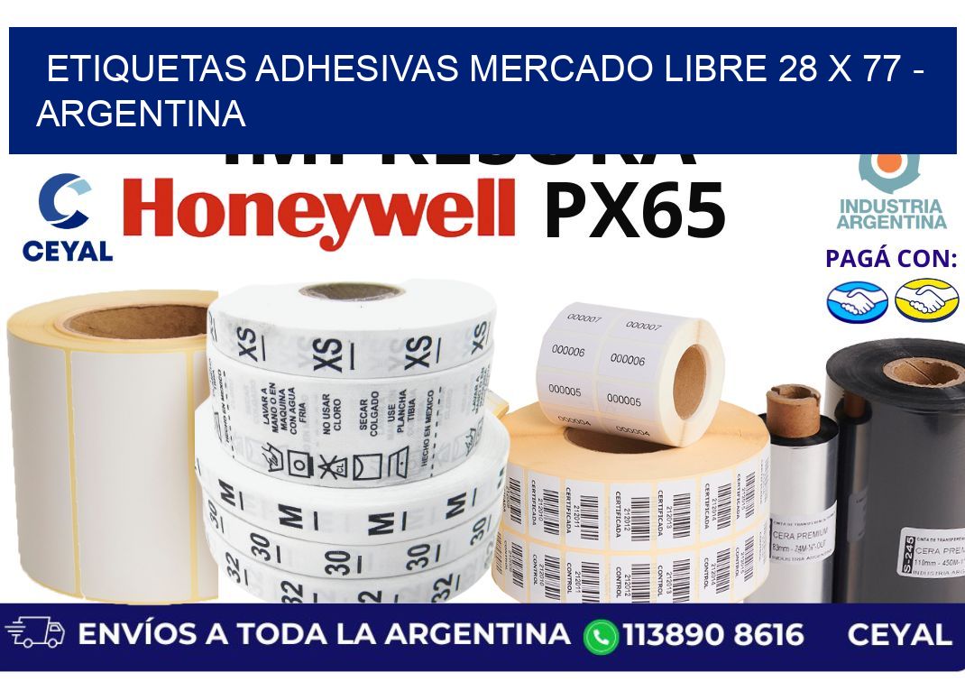 etiquetas adhesivas mercado libre 28 x 77 - Argentina