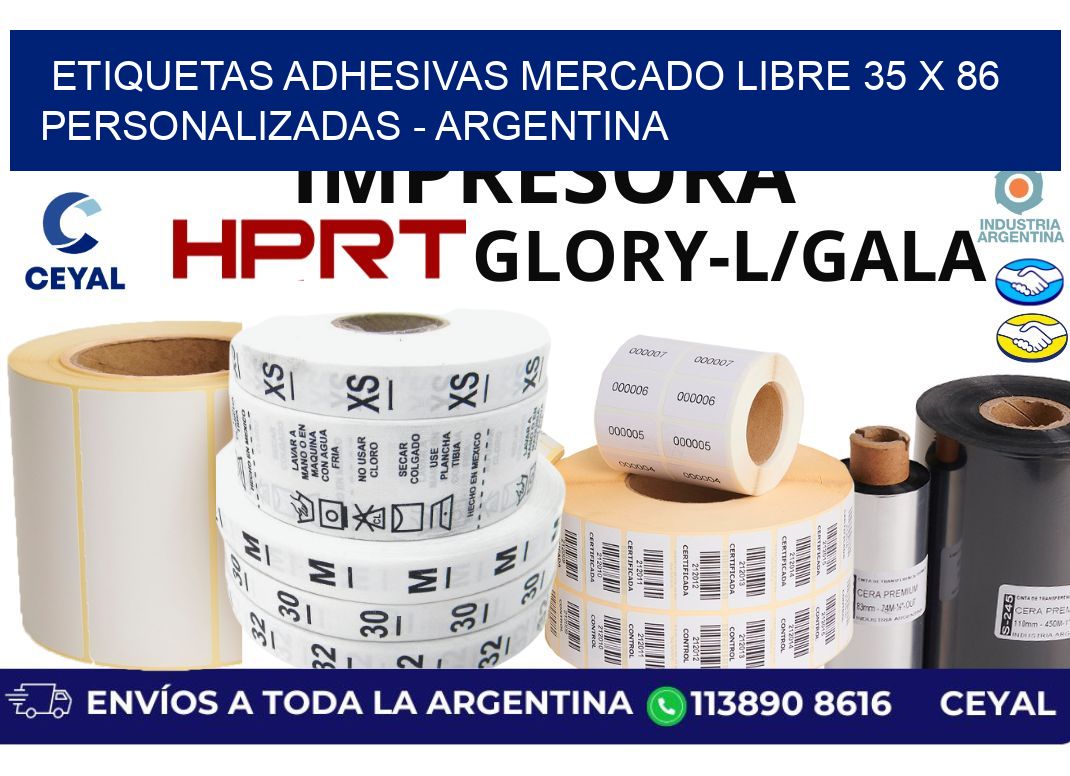 etiquetas adhesivas mercado libre 35 x 86 personalizadas - Argentina