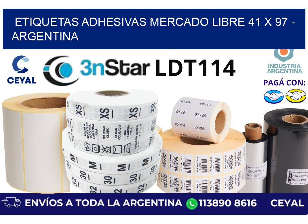 etiquetas adhesivas mercado libre 41 x 97 - Argentina