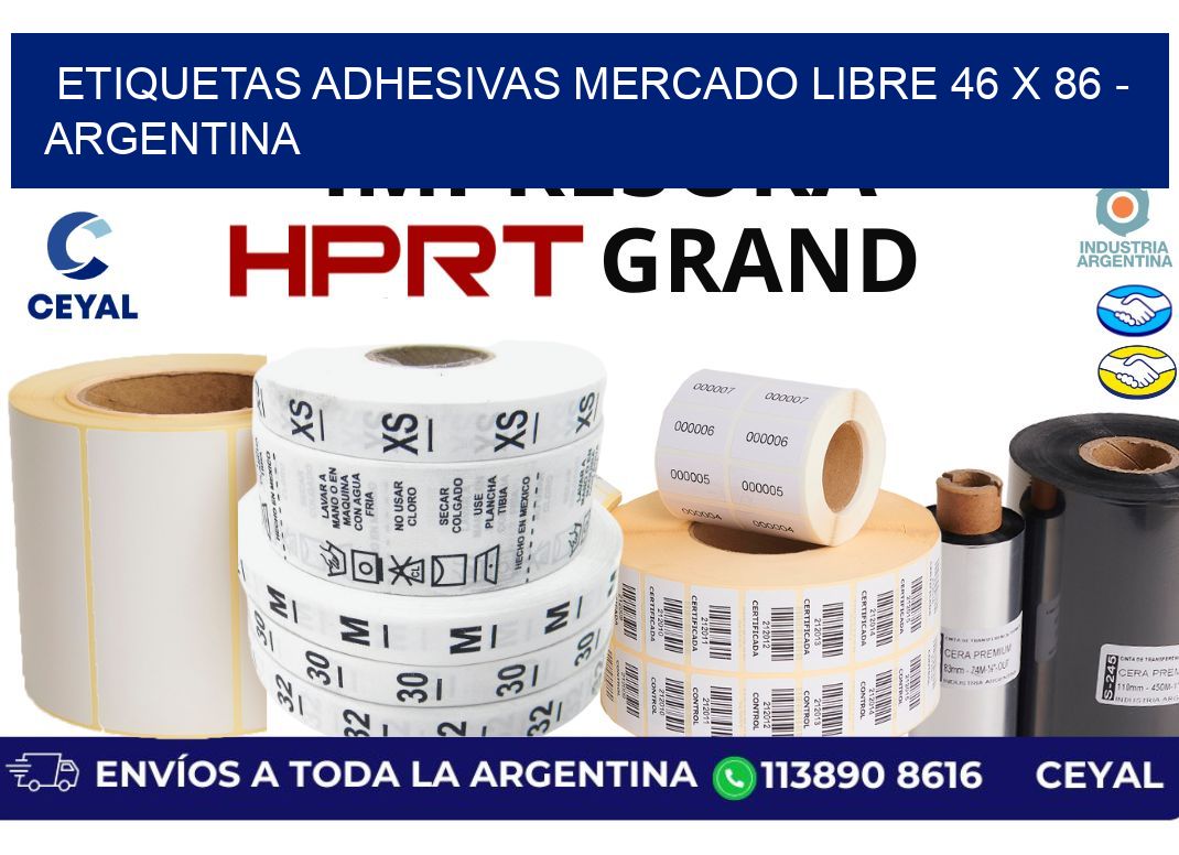 etiquetas adhesivas mercado libre 46 x 86 – Argentina
