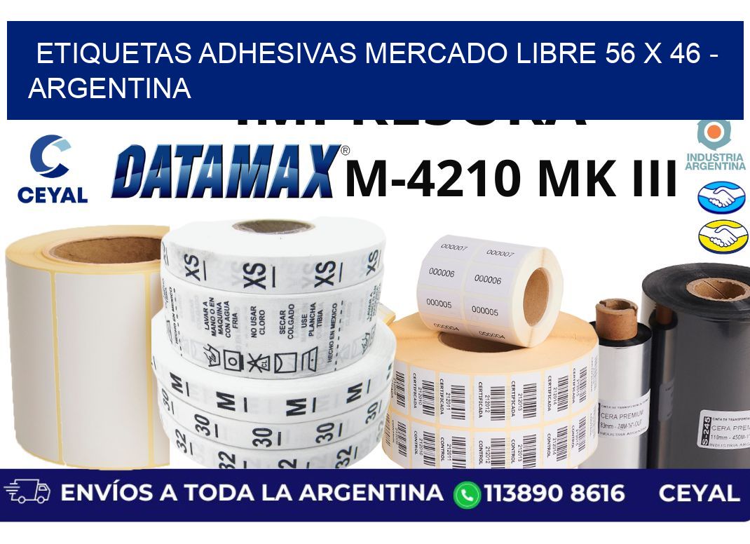 etiquetas adhesivas mercado libre 56 x 46 - Argentina