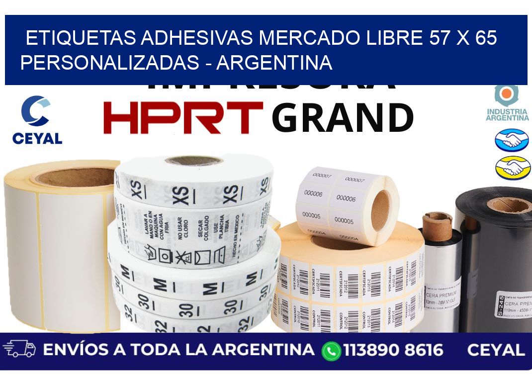 etiquetas adhesivas mercado libre 57 x 65 personalizadas - Argentina