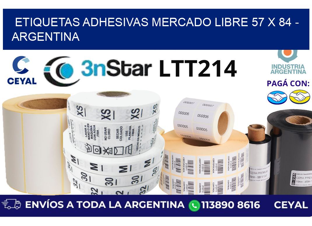 etiquetas adhesivas mercado libre 57 x 84 - Argentina