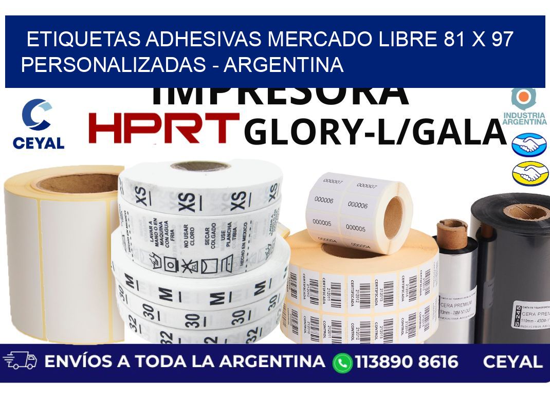 etiquetas adhesivas mercado libre 81 x 97 personalizadas - Argentina