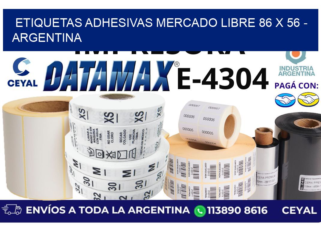 etiquetas adhesivas mercado libre 86 x 56 - Argentina