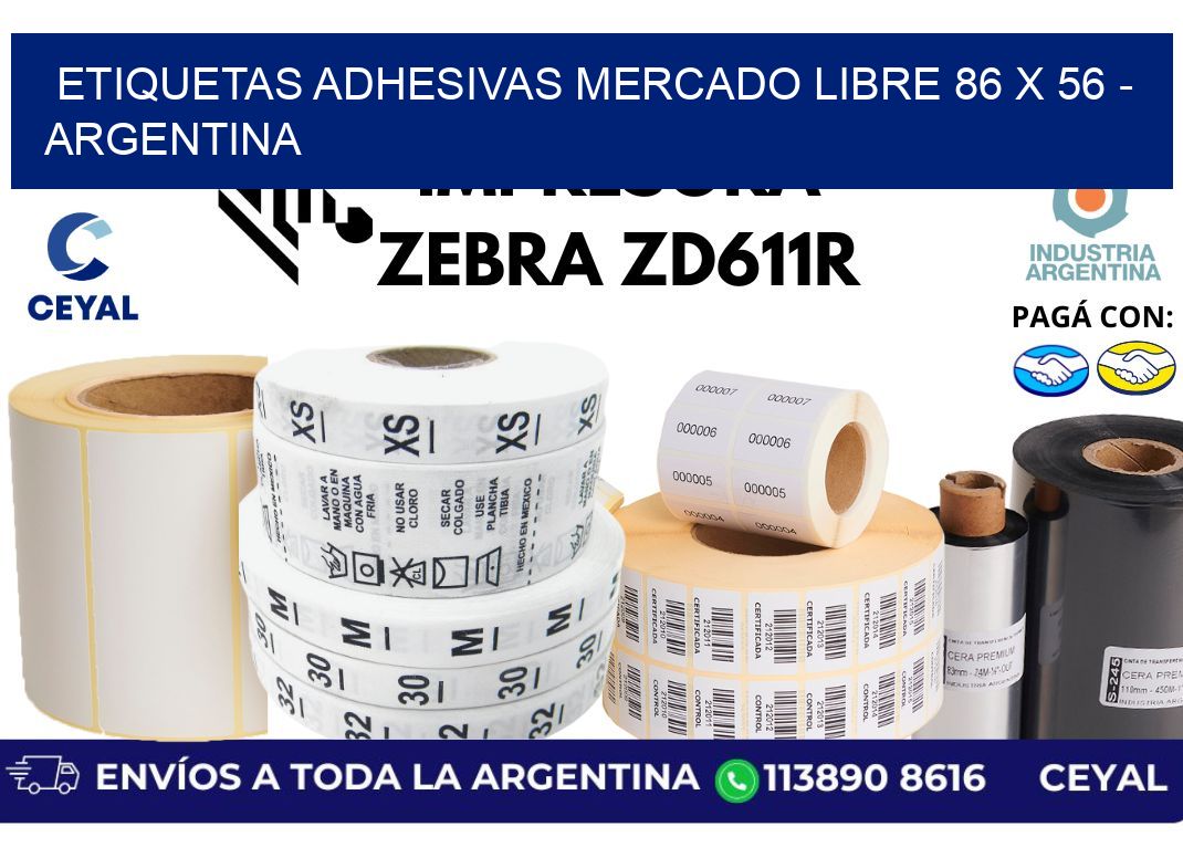 etiquetas adhesivas mercado libre 86 x 56 – Argentina