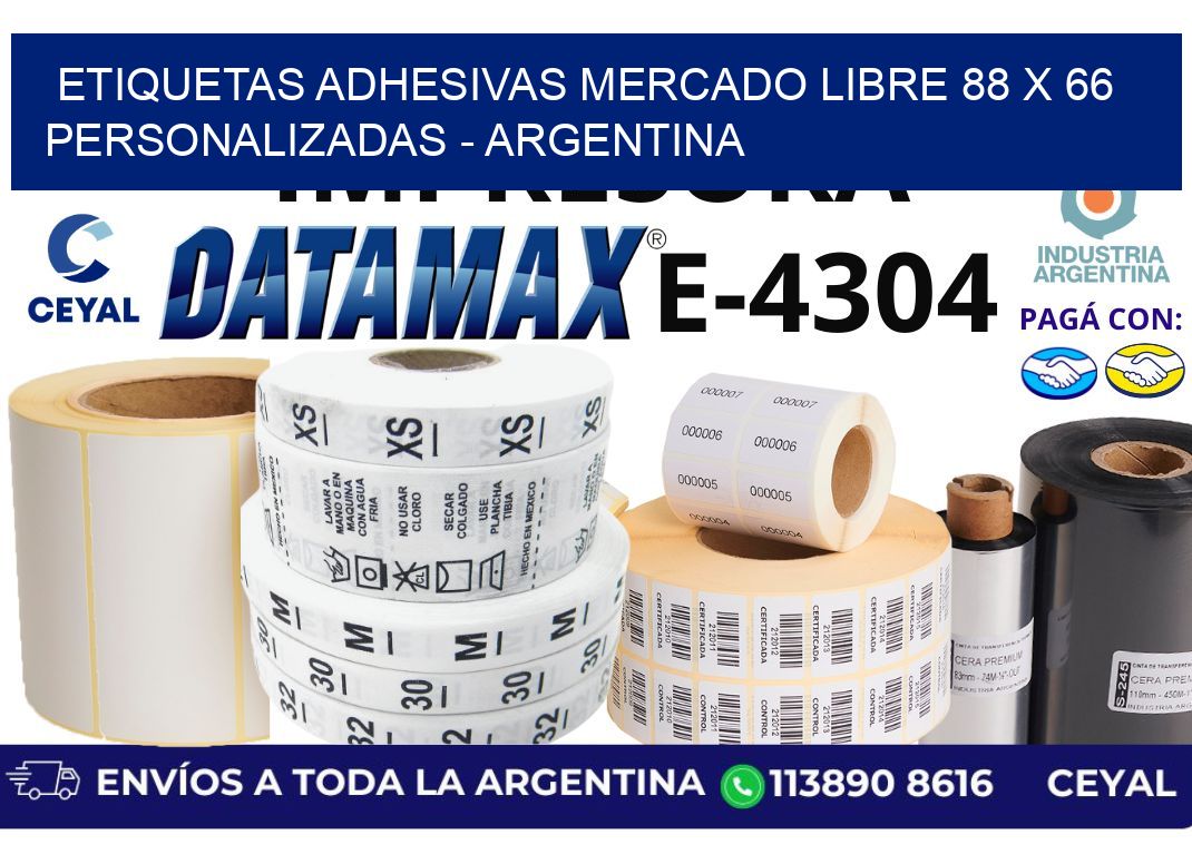 etiquetas adhesivas mercado libre 88 x 66 personalizadas - Argentina