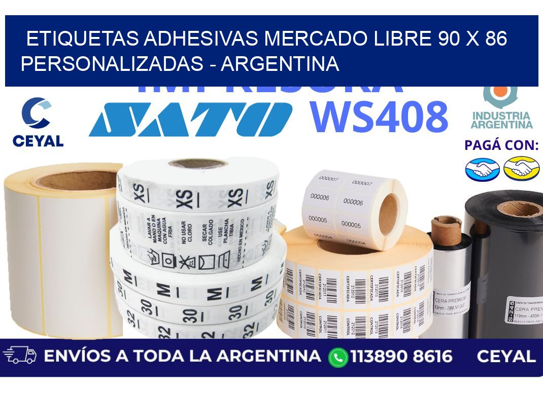 etiquetas adhesivas mercado libre 90 x 86 personalizadas – Argentina
