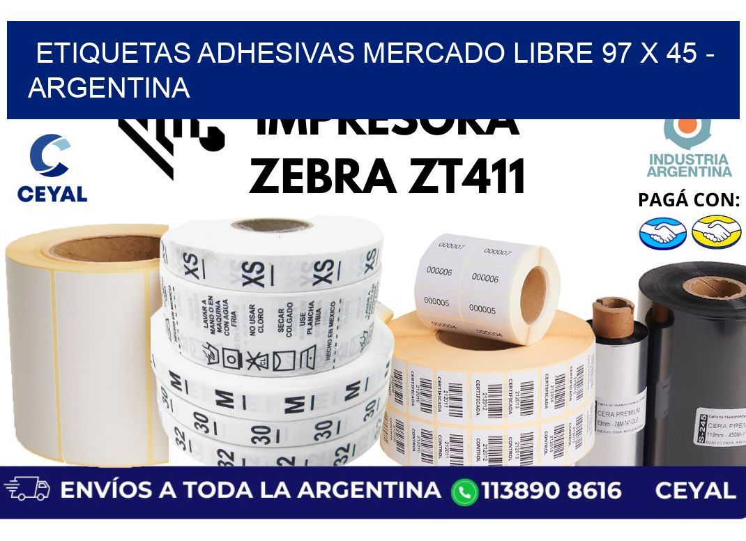 etiquetas adhesivas mercado libre 97 x 45 – Argentina