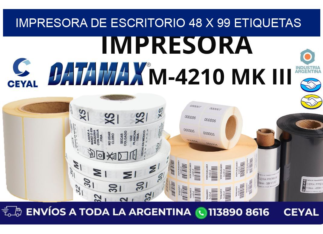 impresora de escritorio 48 x 99 etiquetas