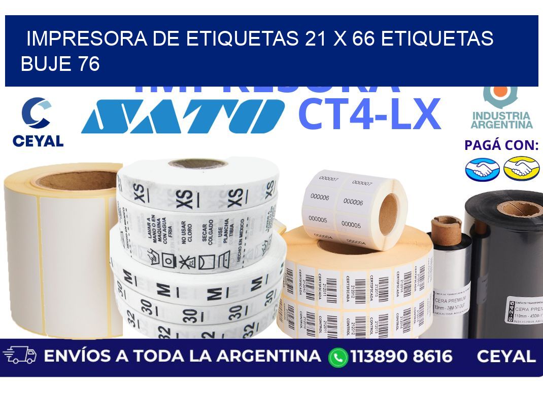 impresora de etiquetas 21 x 66 etiquetas buje 76