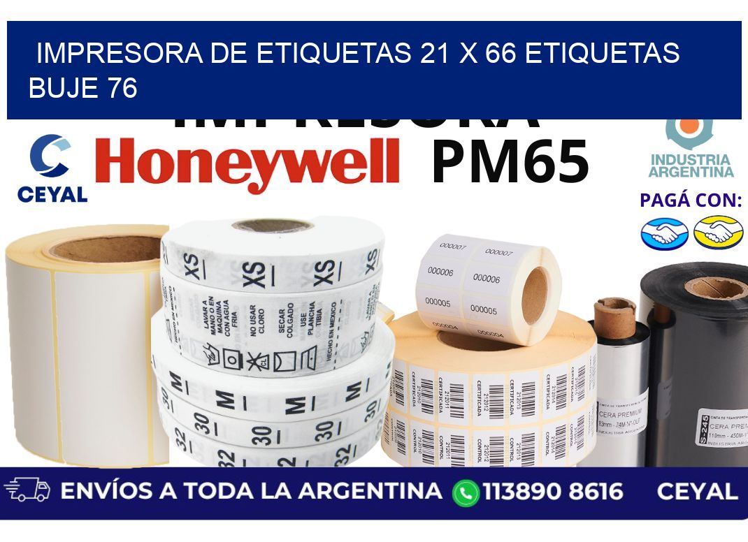 impresora de etiquetas 21 x 66 etiquetas buje 76