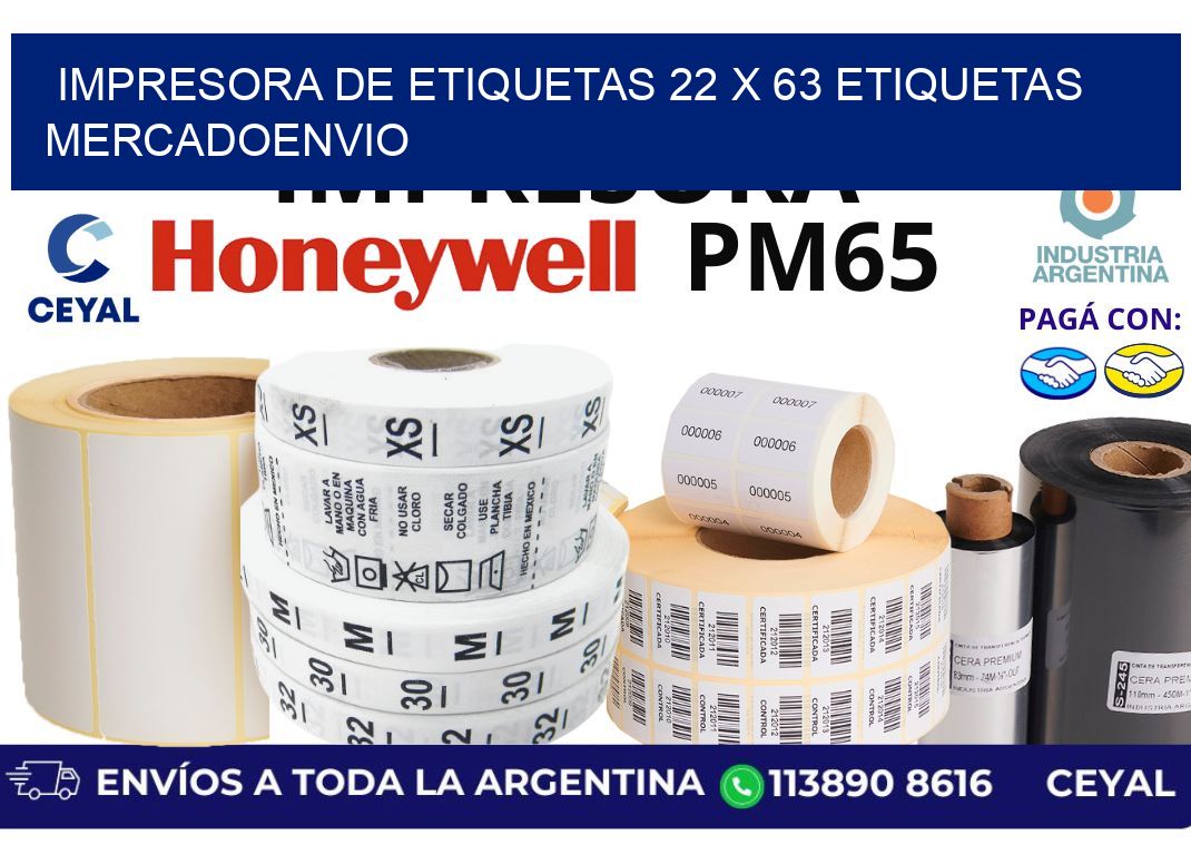 impresora de etiquetas 22 x 63 etiquetas mercadoenvio