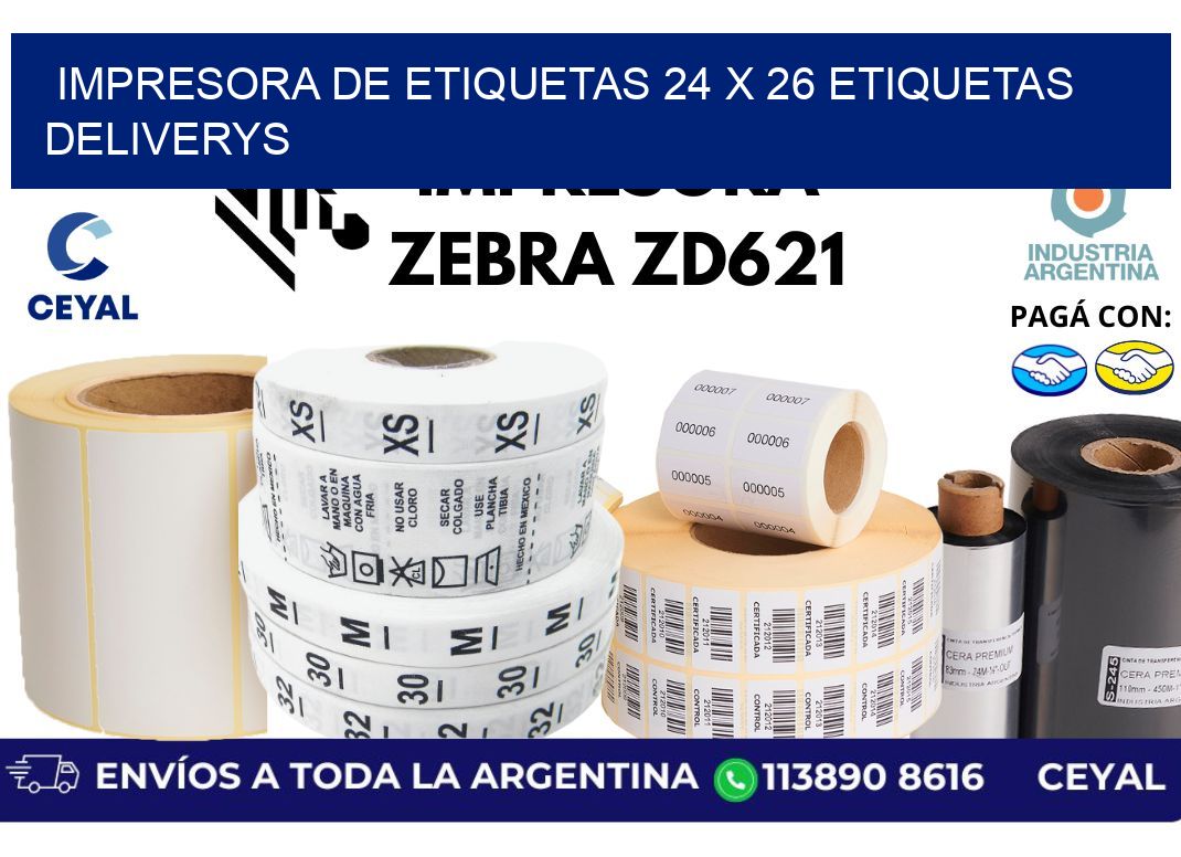 impresora de etiquetas 24 x 26 etiquetas deliverys