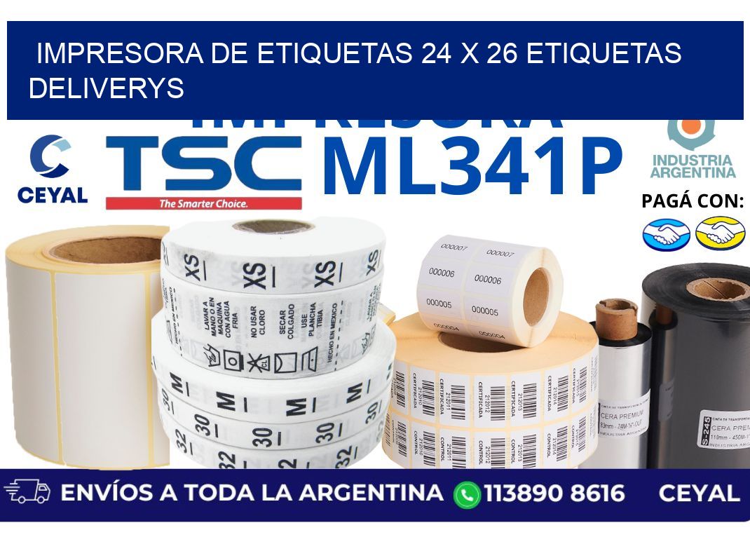 impresora de etiquetas 24 x 26 etiquetas deliverys