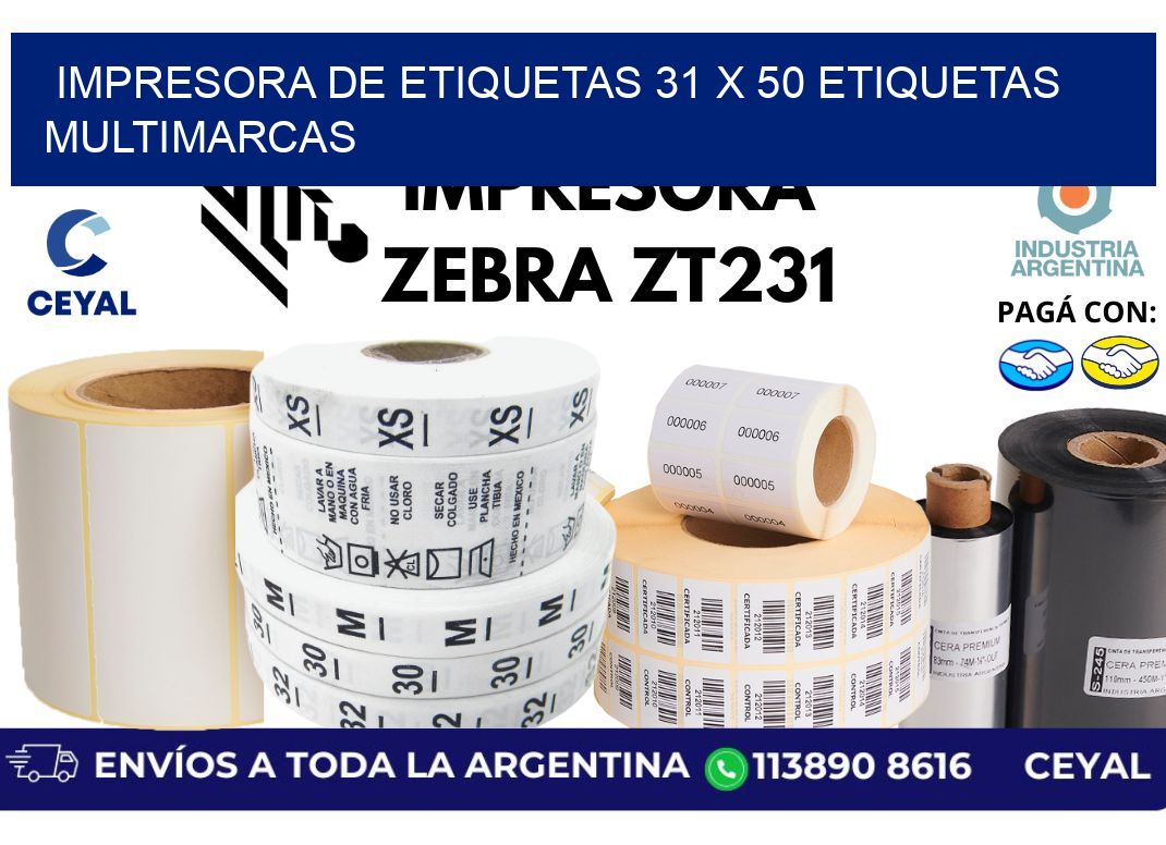 impresora de etiquetas 31 x 50 etiquetas multimarcas