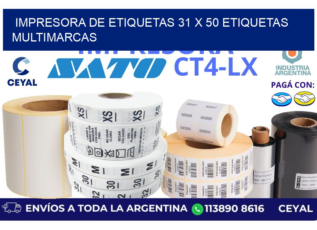 impresora de etiquetas 31 x 50 etiquetas multimarcas