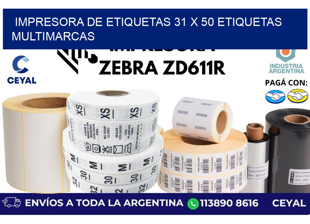 impresora de etiquetas 31 x 50 etiquetas multimarcas