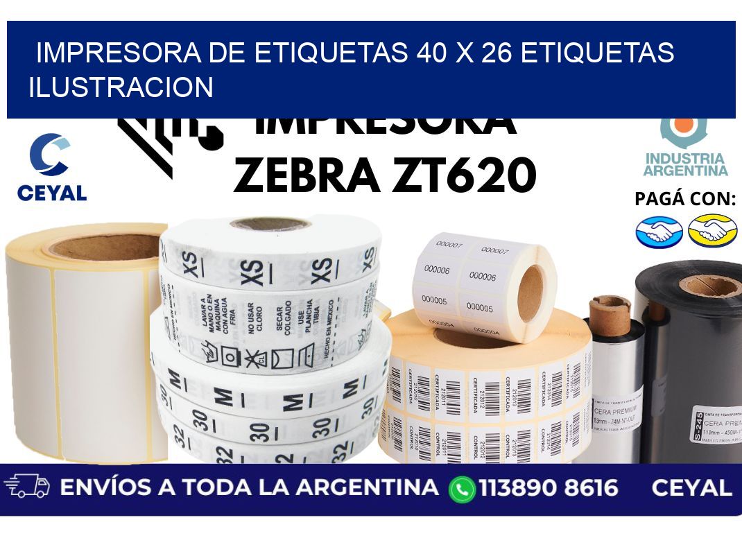impresora de etiquetas 40 x 26 etiquetas ilustracion