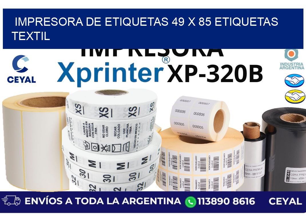 impresora de etiquetas 49 x 85 etiquetas textil