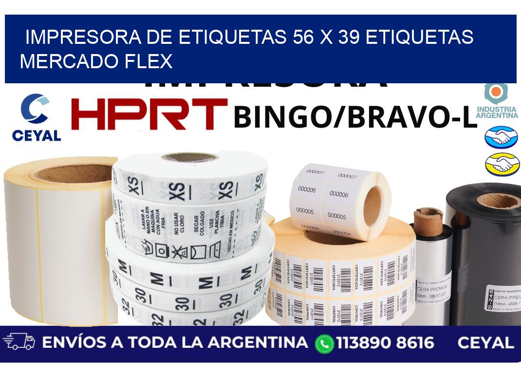 impresora de etiquetas 56 x 39 etiquetas mercado flex