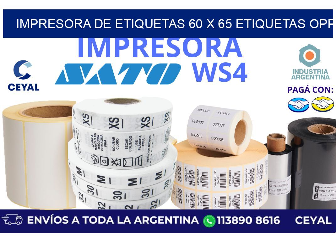 impresora de etiquetas 60 x 65 etiquetas opp