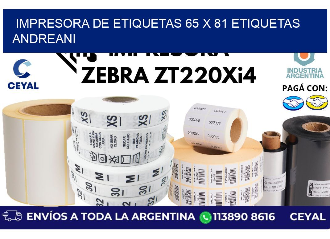 impresora de etiquetas 65 x 81 etiquetas andreani
