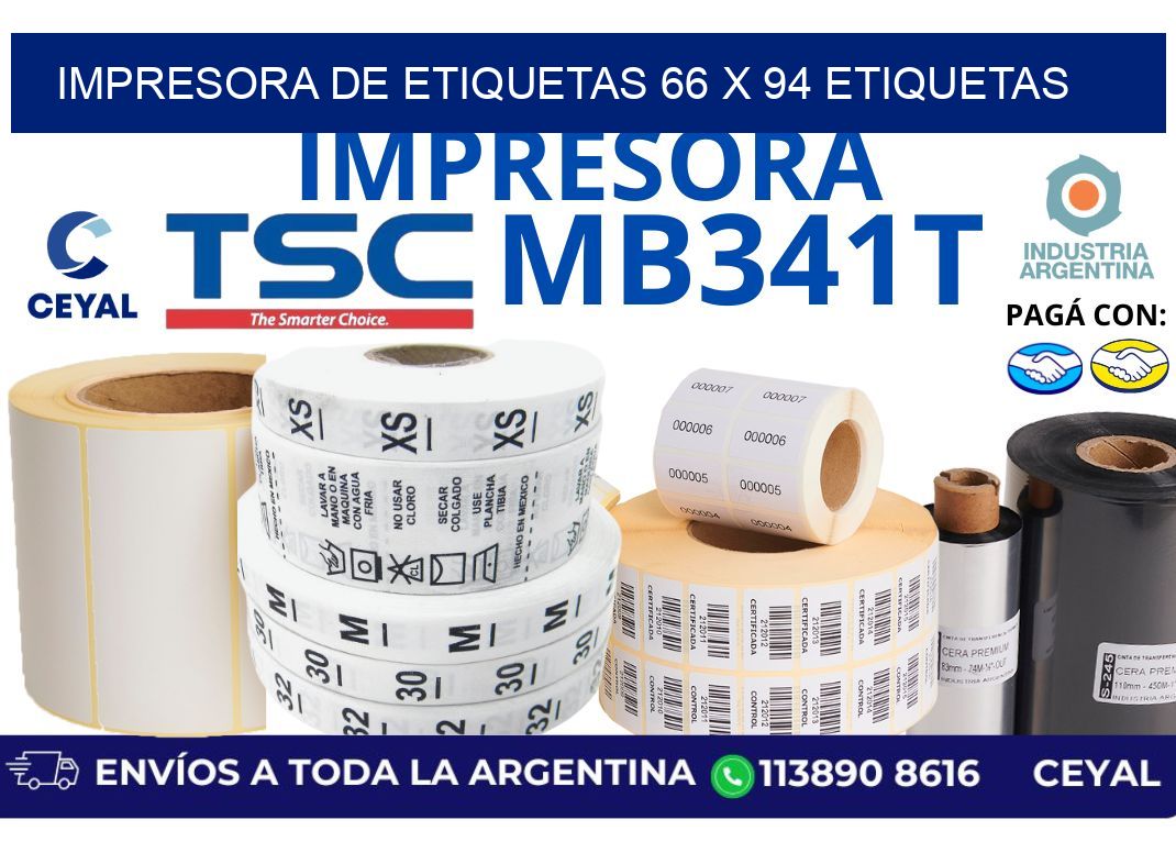impresora de etiquetas 66 x 94 etiquetas