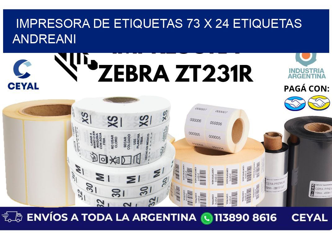 impresora de etiquetas 73 x 24 etiquetas andreani