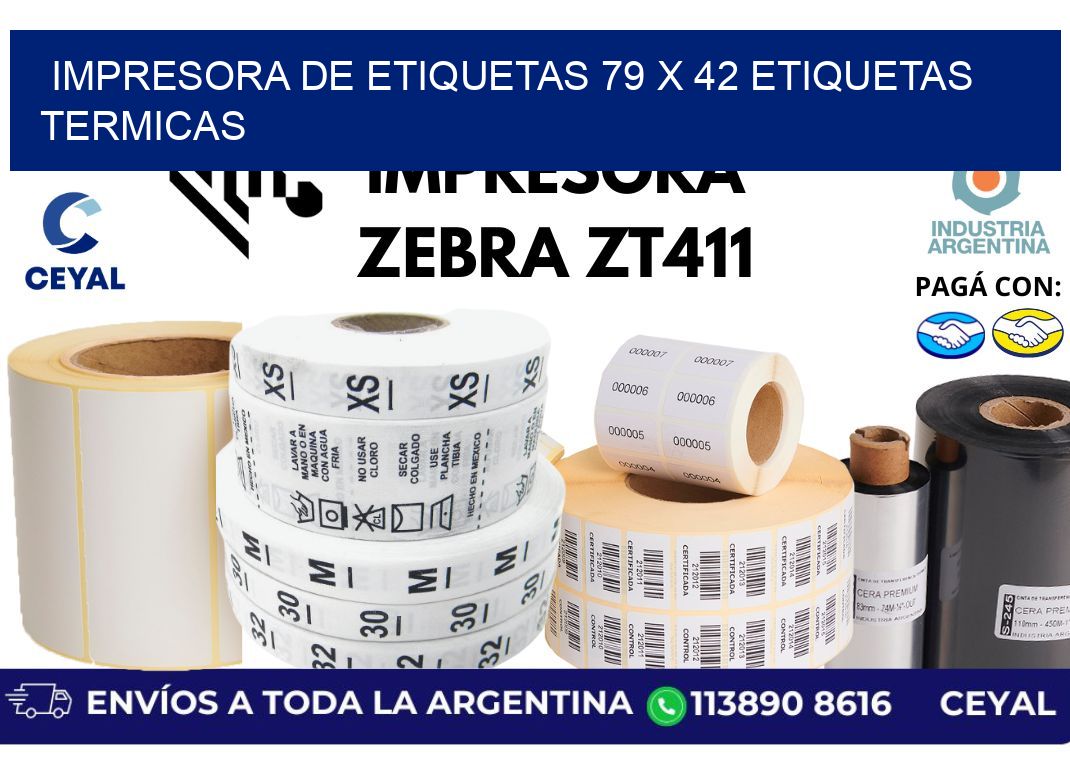 impresora de etiquetas 79 x 42 etiquetas termicas