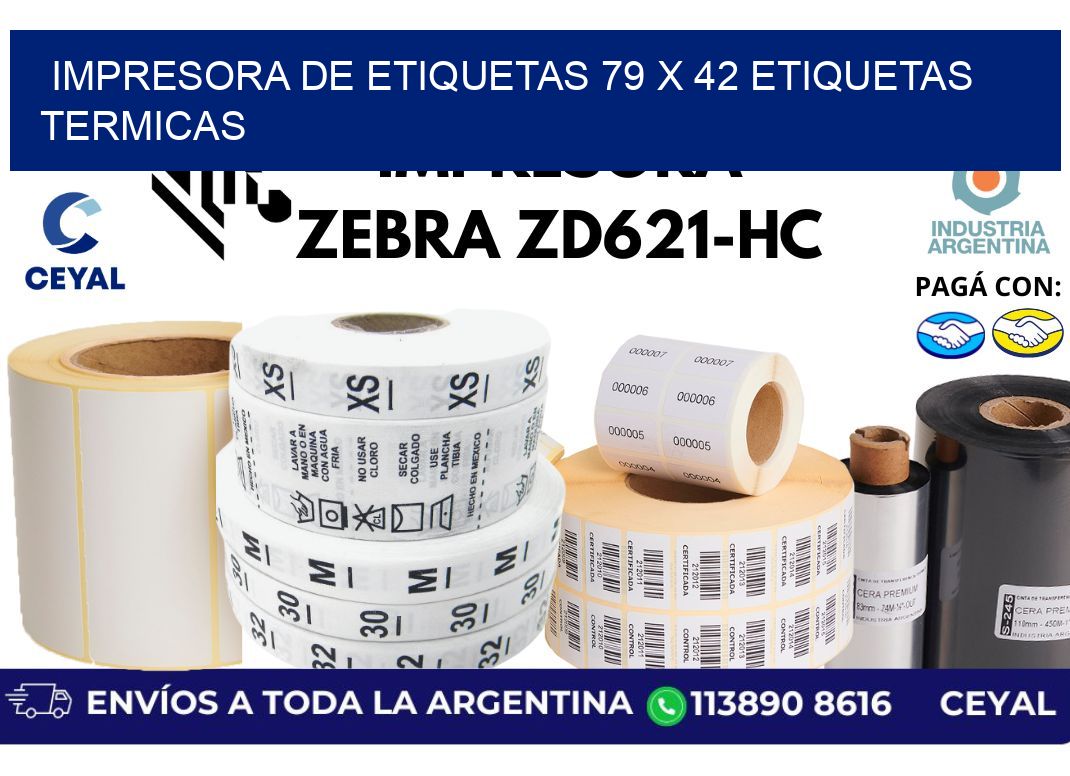 impresora de etiquetas 79 x 42 etiquetas termicas
