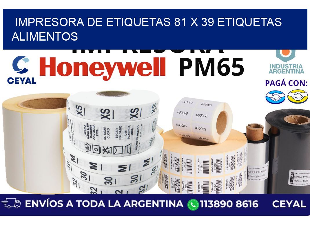 impresora de etiquetas 81 x 39 etiquetas alimentos