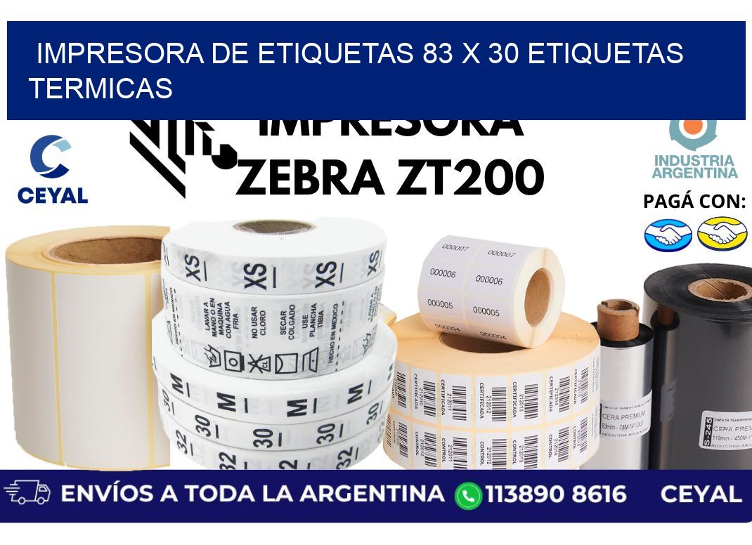 impresora de etiquetas 83 x 30 etiquetas termicas