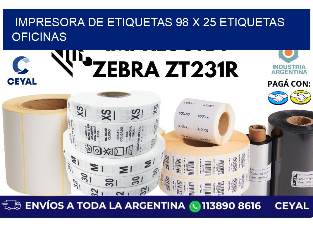 impresora de etiquetas 98 x 25 etiquetas oficinas