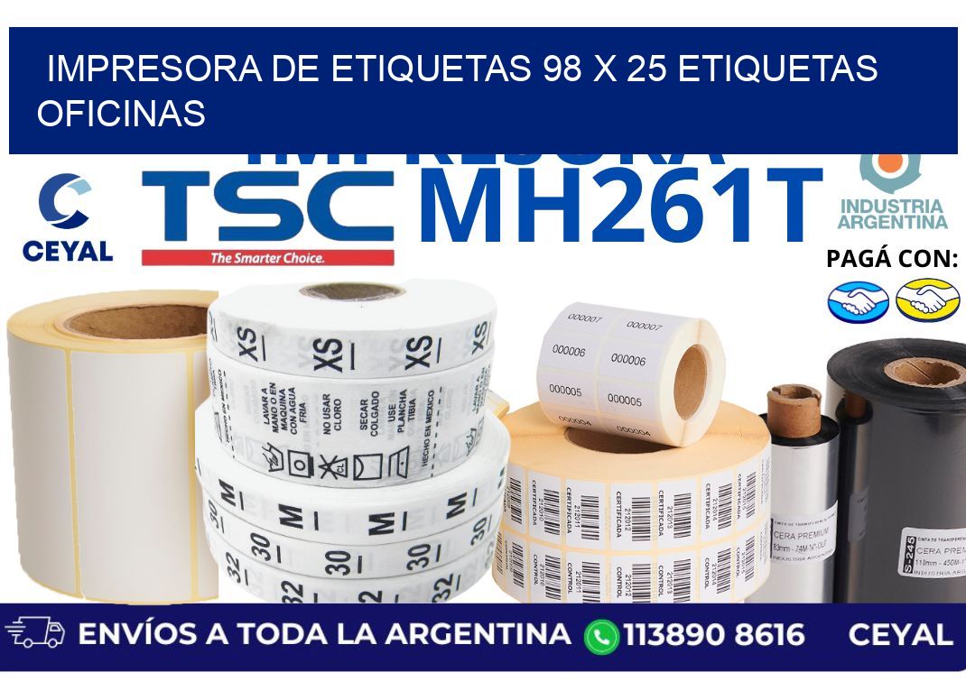 impresora de etiquetas 98 x 25 etiquetas oficinas
