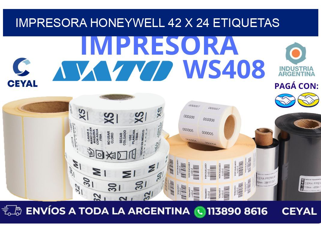 impresora honeywell 42 x 24 etiquetas