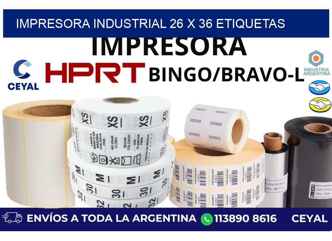 impresora industrial 26 x 36 etiquetas
