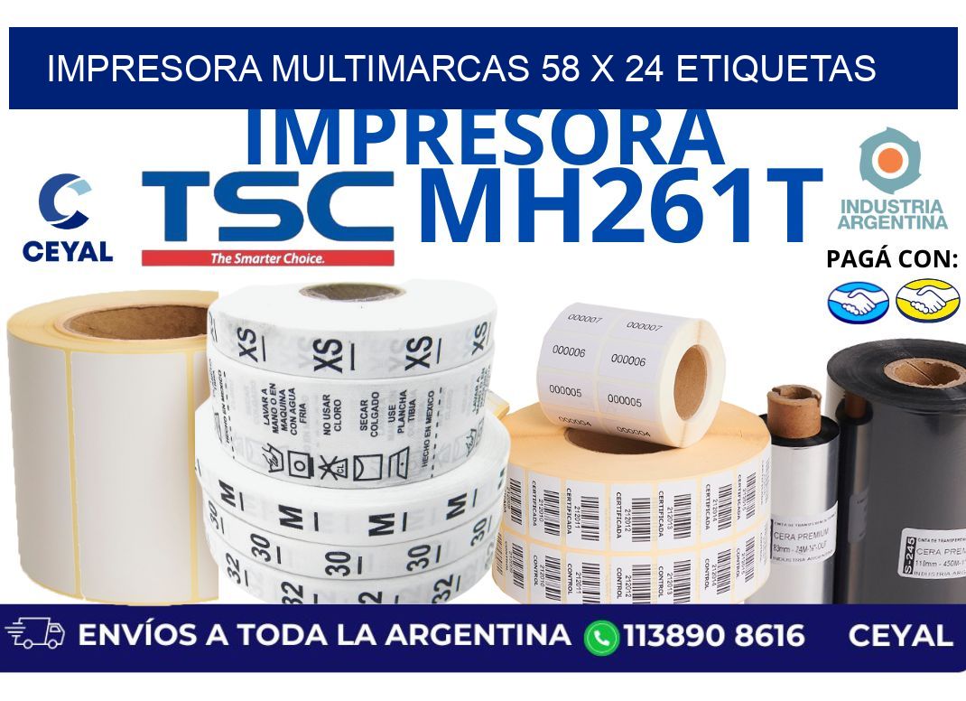 impresora multimarcas 58 x 24 etiquetas