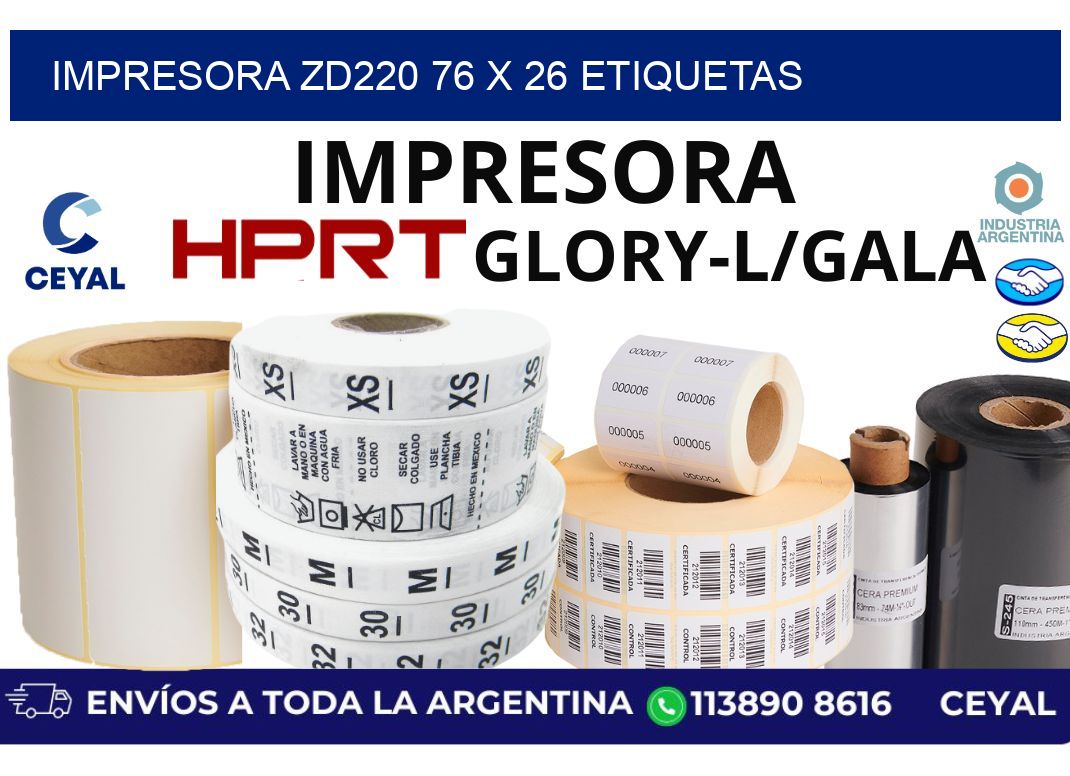 impresora zd220 76 x 26 etiquetas