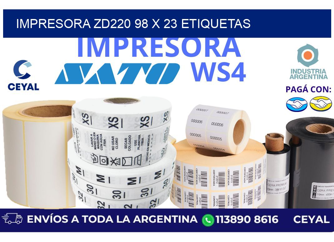impresora zd220 98 x 23 etiquetas