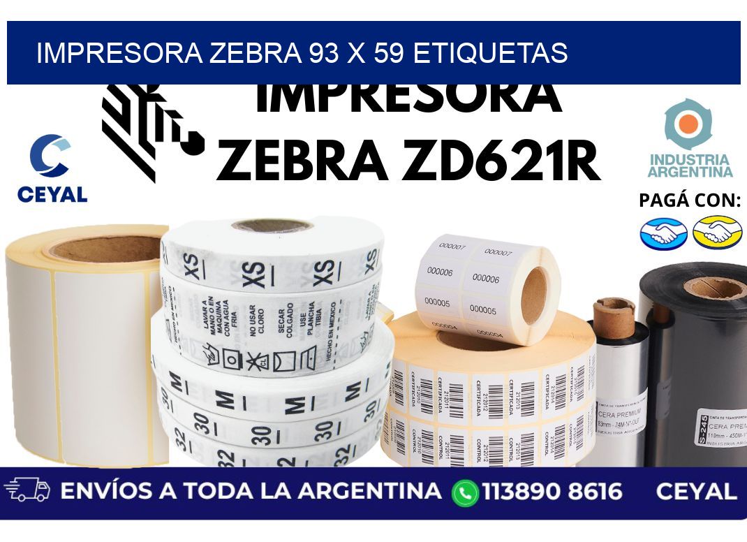 impresora zebra 93 x 59 etiquetas