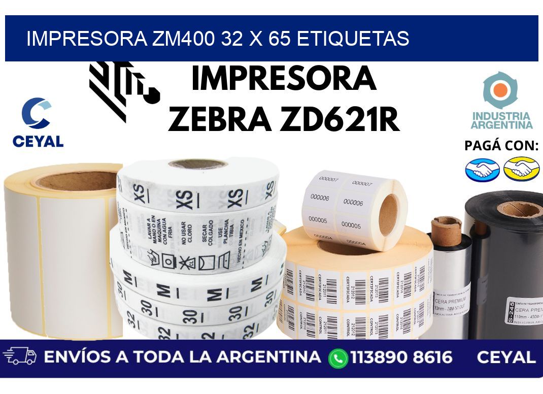 impresora zm400 32 x 65 etiquetas